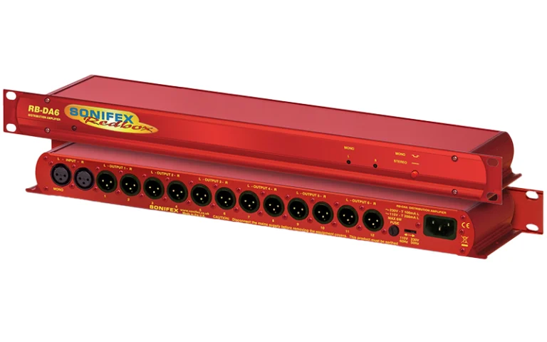 Sonifex RB-DA6 6-Way Stereo Distribution Amplifier front panel view