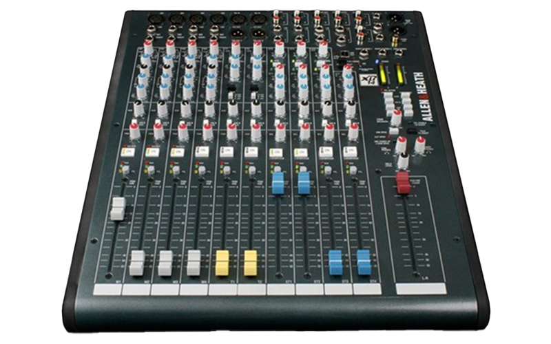Allen & Heath XB-14-2 radio broadcast console top view