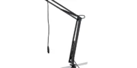 K&M 23850 microphone desk arm. clamped to desk