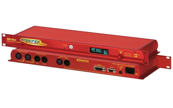 Sonifex RB-DS2 stereo delay synchroniser and time-zone delay perspective view
