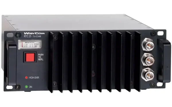 Wisycom RTC25 2×50W RF transmitter combiner front panel