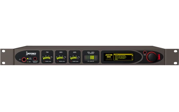 The Inovonics JUSTIN 808 maintains time alignment between analog FM and HD1 channels to within 23 microseconds (±1 sample).
