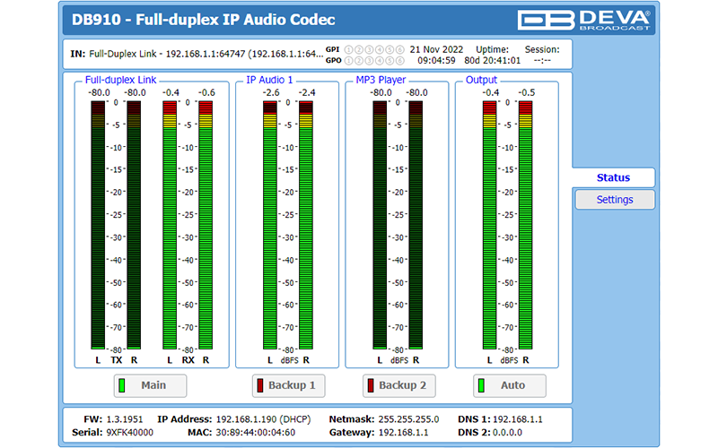 deva db910 software ui
