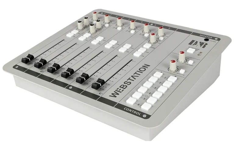 The D&R WEBSTATION-USB is a professional-grade 6-channel USB broadcast mixer designed for radio stations, podcasters, web streamers, and content creators.