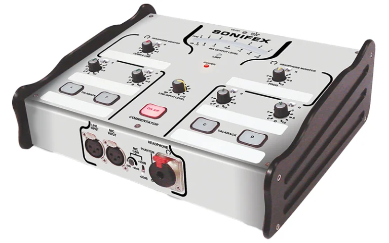 The Sonifex CM-CU1 offers the same high quality, robust specification as the CM-CU21, with a feature set tailored to single commentator applications.