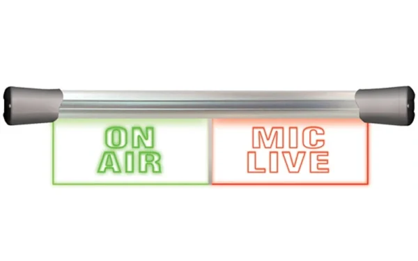The Sonifex LD-40F20NA-MCL SignalLED range of illuminated RGB LED signs are a new range of signs designed for outside recording, on-air & production studios.
