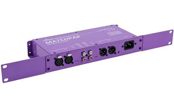 Alice MatchPAK MKII audio interface with rack ears and stereo XLR and RCA connections