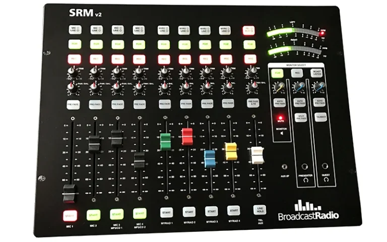 The Broadcast Radio SRMv2 is a small, fixed format designed by Broadcast Radio to provide a high level of features in a package that novice broadcasters could easily understand.