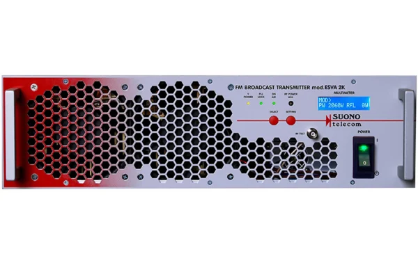Suono Telecom ESVA2K 2kW FM broadcast transmitter front panel