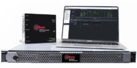 Orban OPTIMOD XPN-Enterprise server, AES node and laptop dashboard