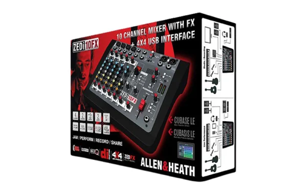 The Allen & Heath ZEDi-10FX combines the robustness and hands-on control of an analogue mixer with a high quality 4 x 4 USB interface.
