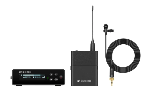 The Sennheiser EW-DP ME2 Set (R4-9) digital UHF wireless microphone system with ME 2 lavalier for filmmakers, content creators, and broadcasters.