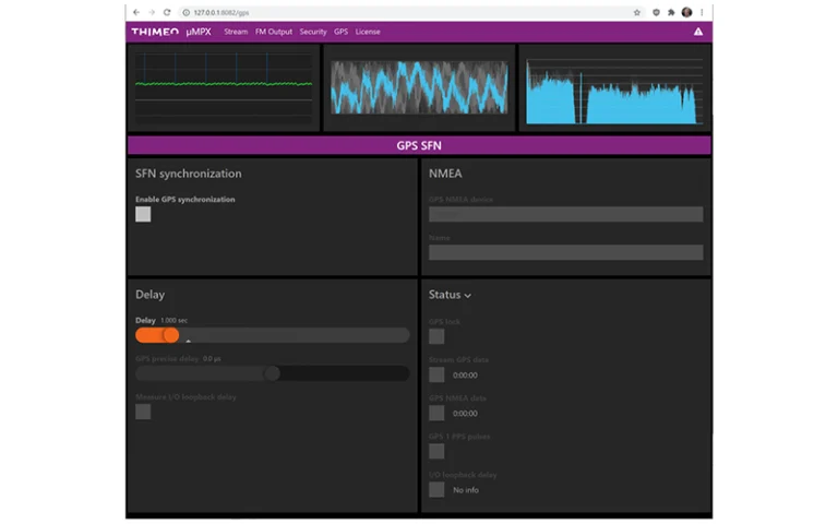 The Thimeo MicroMPX is our STL (studio-to-transmitter link) codec transports a full FM composite MPX signal, including pilot and RDS, at a bitrate of only 320 kbit/s, with perfect peak control.
