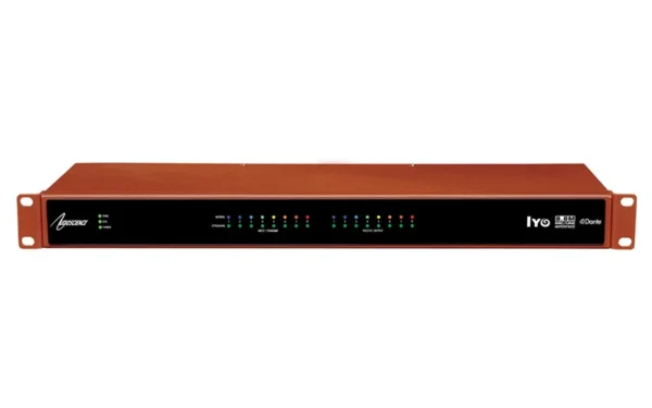 The AudioScience IYO-Dante 8.8M is a premium 8-input, 8-output balanced analog mic/line interface designed for broadcast, live sound, and studio installations.