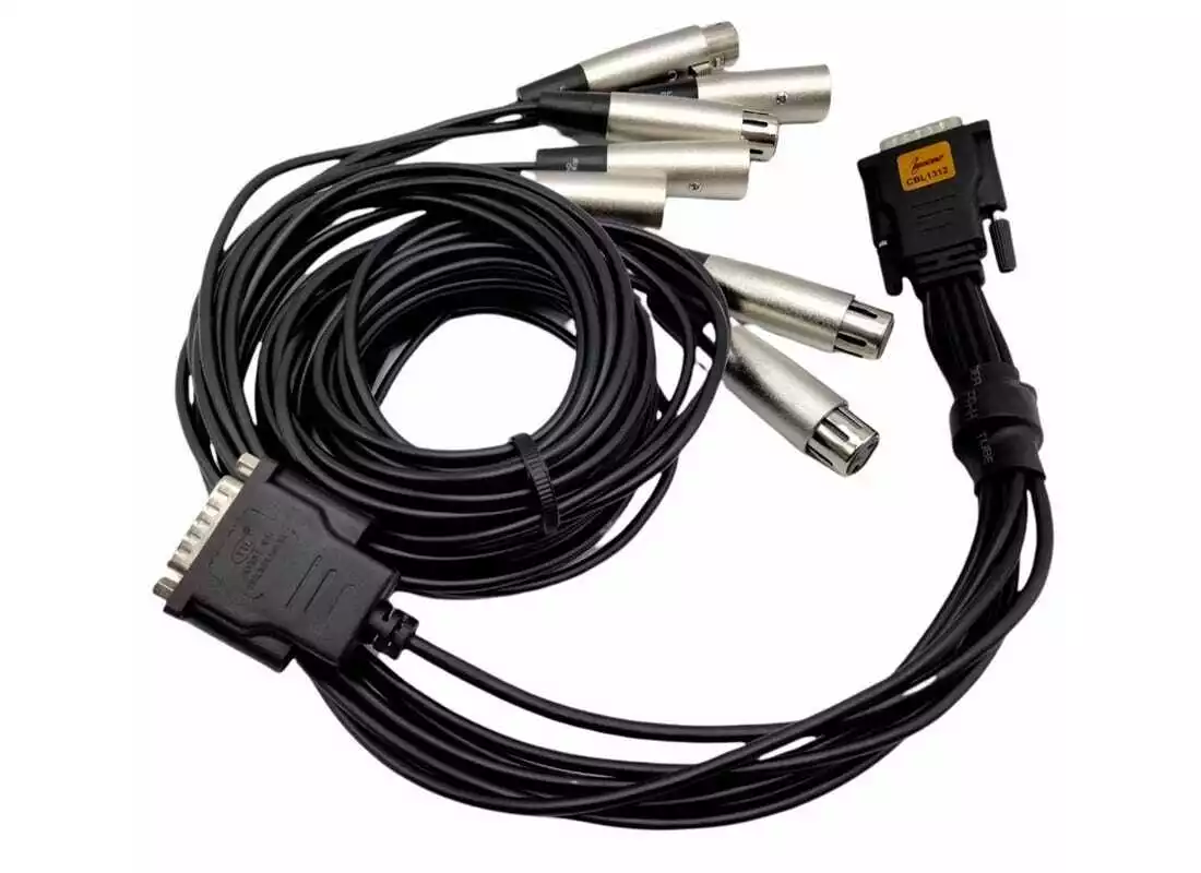 AudioScience CBL1312 breakout cable with D-sub to XLR fan-out for ASI5811 sound card