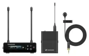 The Sennheiser EW-DP ME4 Set (R1-6) Portable digital UHF wireless microphone system with cardioid lavalier for filmmakers