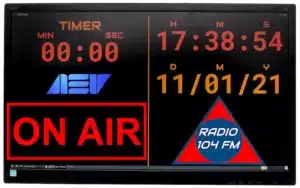 The AEV Studio Watch Timer is an ideal and elegant accessory designed specifically for OnAir and Recorder Studios.