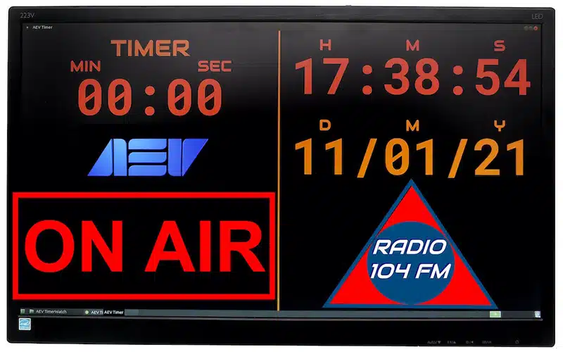 The AEV Studio Watch Timer is an ideal and elegant accessory designed specifically for OnAir and Recorder Studios.
