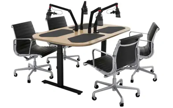 The AKA Design ProCast is the ultimate professional podcasting desk designed to meet the needs of content creators