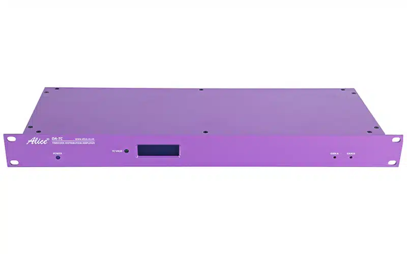 The Alice LTC Timecode DA is a 19” rack-mounted unit designed to provide longitudinal timecode with flexible connection options