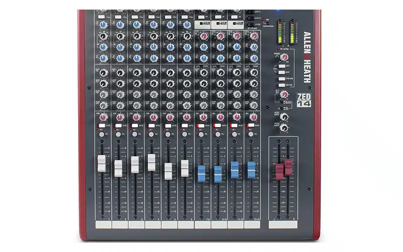 The Allen & Heath ZED-14 is a very compact and quality mixer that you can use for both live-sound applications and basic recording work.