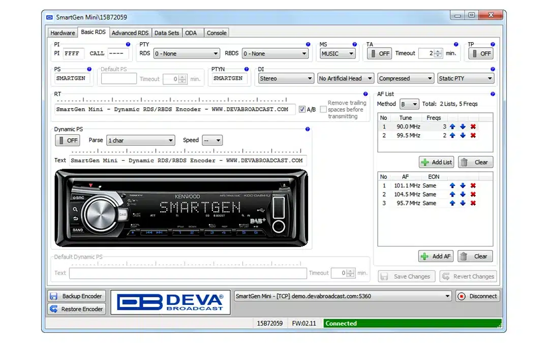 deva smartgen mini interface