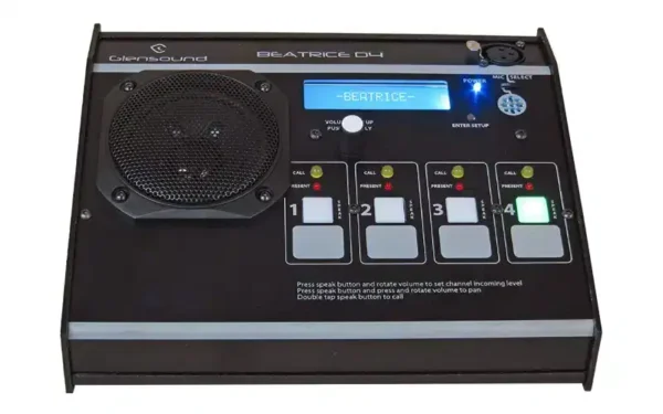 The Glensound Beatrice D4 is a high-performance 4-channel network audio intercom desktop unit