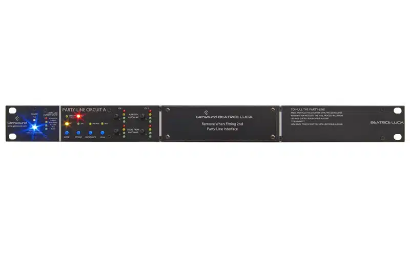 The Glensound Beatrice Lucia 1 is a professional-grade analogue party-line (2-wire) interface designed to connect traditional analogue intercom systems to modern Dante® and AES67 networks.