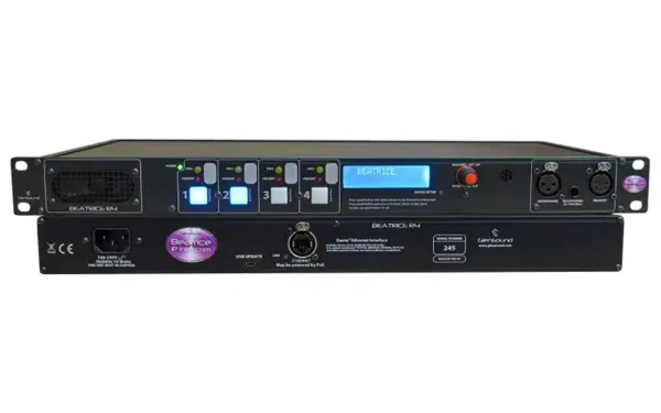 The Glensound Beatrice R4 is a high-performance 4-channel network audio intercom system