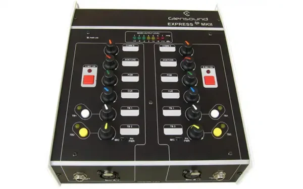 The Glensound Express Box MK11 was designed to provide a quick and easy solution when it is necessary to provide interfacing for two commentators