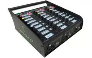 The Glensound Paradiso is a premium Dante®/AES67-compatible commentators box designed for broadcast professionals
