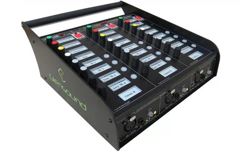 The Glensound Paradiso is a premium Dante®/AES67-compatible commentators box designed for broadcast professionals