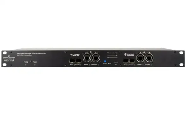 Glensound Vittoria 64 DR is a 64-channel Dante/Ravenna network bridge that creates a secure