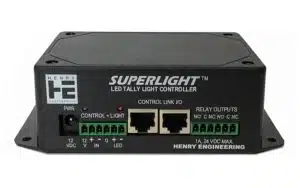 The Henry Engineering SUPERLIGHT is a logic/control interface for controlling low voltage studio tally lights.