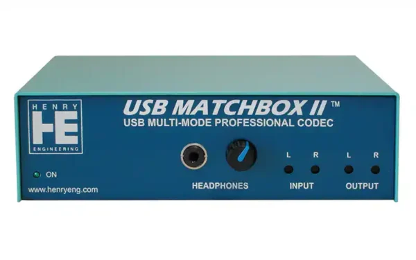 The Henry Engineering USB MATCHBOX II is a professional USB-to-XLR multi-mode stereo audio codec. It provides unparalleled audio performance with the ease of USB connectivity.