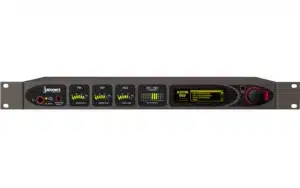 The Inovonics JUSTIN 808 maintains time alignment between analog FM and HD1 channels to within 23 microseconds (±1 sample).