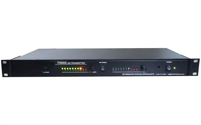 The Information Station Specialists TR.6000 HQ 5.0 is a high-performance AM radio transmitter designed to deliver powerful