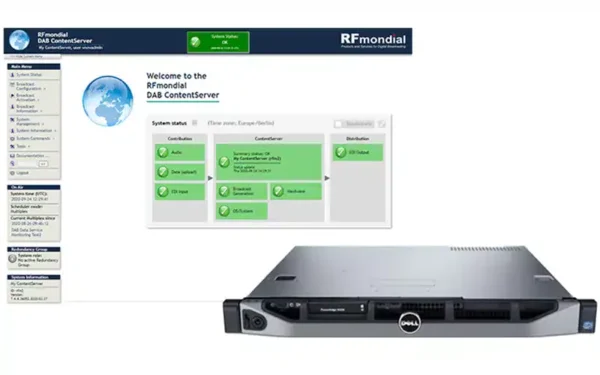 The RFmondial DRM+ ContentServer is a highly reliable professional broadcast system for Digital Radio Mondiale (DRM) based on Fraunhofer technology.