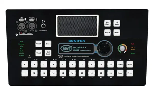 Sonifex AVN-TB20AD 20-Way Dante IP Intercom Front View