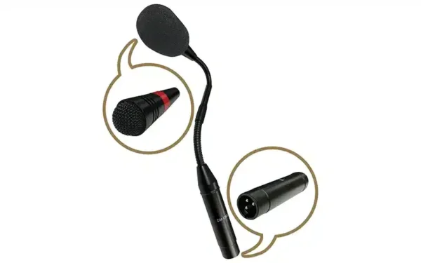 The Sonifex CM-GM2 is a professional gooseneck condenser microphone which has a back electret condenser element with an ultra-cardioid polar pattern.