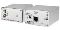 The Sonifex CM-LUR1 Balanced to Unbalanced Audio Converter allows the connection of a stereo balanced line input via RJ45 with StudioHub+™ pinout to a stereo unbalanced output on stereo phono connectors.