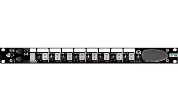 The Sonifex CM-TB8 is a powerful and highly flexible Talkback Control Unit for connecting multiple four-wire lines and IFB's in a single 19" rack unit.