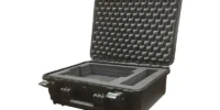 The Sonifex CM-TC2 transport case has foam without a cut-out. The foam is constructed of blocks which can be pushed out to make the cut-out shape you require.