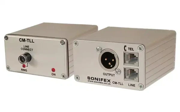 The Sonifex CM-TLL provides a low-loss interface to receive audio from a telephone line and is compatible with all analogue direct exchange lines.