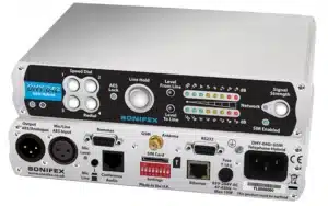 The Sonifex DHY-04G Single Automatic GSM Hybrid has the ability to be used on a GSM cellular network instead of a telephone (POTS) line.