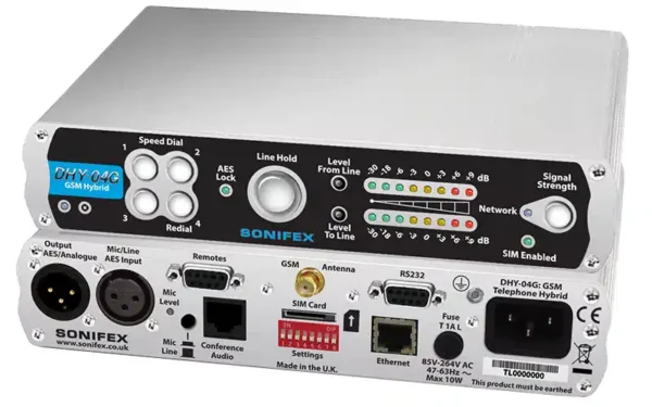 The Sonifex DHY-04G Single Automatic GSM Hybrid has the ability to be used on a GSM cellular network instead of a telephone (POTS) line.