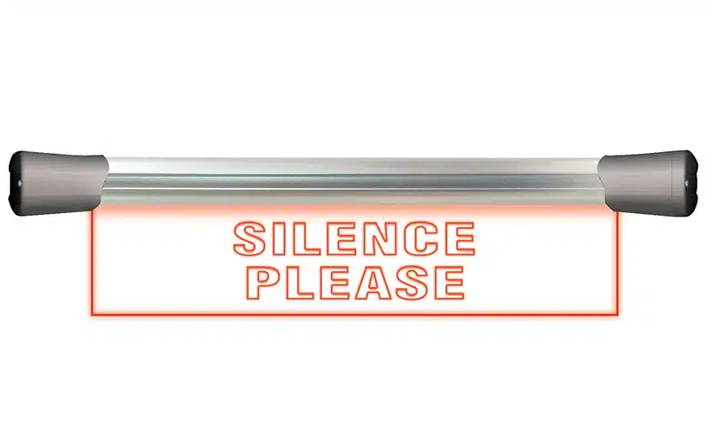 The Sonifex LD-40F1SIL SignalLED range of illuminated RGB LED signs are a new range of signs designed for outside recording