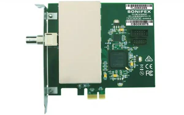 The Sonifex PC-FM series includes advanced FM Radio Capture PCIe cards designed to record and decode multiple radio stations simultaneously.