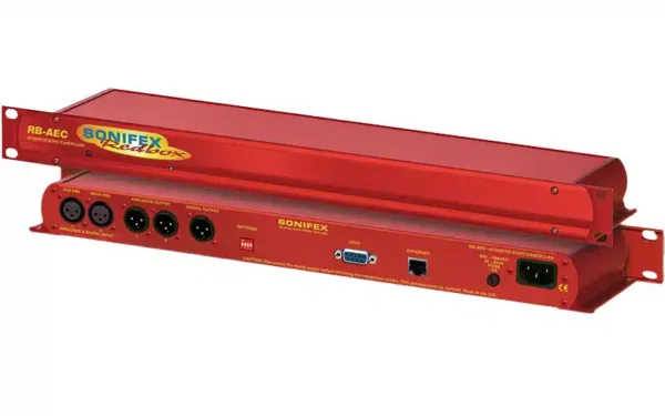 Sonifex RB-AEC acoustic echo canceller front panel – 1U rackmount broadcast unit