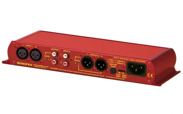 The Sonifex RB-BL2 is a bidirectional stereo unit for interfacing domestic or semi-pro unbalanced equipment to professional balanced line levels
